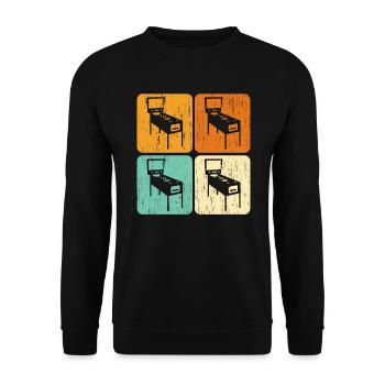 Flipperautomat Arcade-Spiel Klassisches Videospiel - Unisex Pullover - Schwarz - Vorne - Alina (178cm) & Michal (187cm)