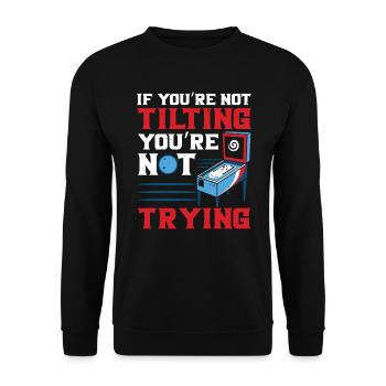 Flipperautomat Arcade-Spiel Klassisches Videospiel - Unisex Pullover - Schwarz - Vorne - Alina (178cm) & Michal (187cm)