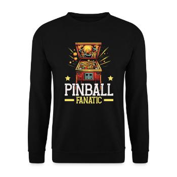Flipperautomat Arcade-Spiel Klassisches Videospiel - Unisex Pullover - Schwarz - Vorne - Alina (178cm) & Michal (187cm)