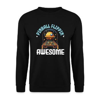 Flipperautomat Arcade-Spiel Klassisches Videospiel - Unisex Pullover - Schwarz - Vorne - Alina (178cm) & Michal (187cm)