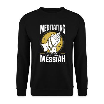 Méditation chrétienne Jésus Yoga Zen Christianisme - Sweat-shirt Unisexe - noir - Devant - Alina (178cm) & Michal (187cm)