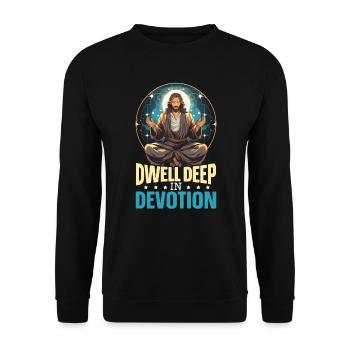 Christian Meditation Jesus Yoga Zen Christianity - Unisex Sweatshirt - black - Front - Alina (178cm) & Michal (187cm)