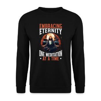 Méditation chrétienne Jésus Yoga Zen Christianisme - Sweat-shirt Unisexe - noir - Devant - Alina (178cm) & Michal (187cm)