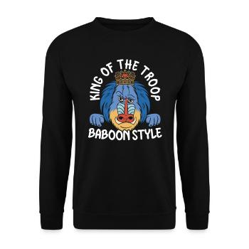Baboon Monkey Lover Wildlife Animal Zookeeper - Unisex Sweatshirt - black - Front - Alina (178cm) & Michal (187cm)