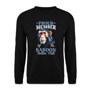Pavian Affe Liebhaber Wildtier Tier Zoowärter - Unisex Pullover - Schwarz - Vorne - Alina (178cm) & Michal (187cm)