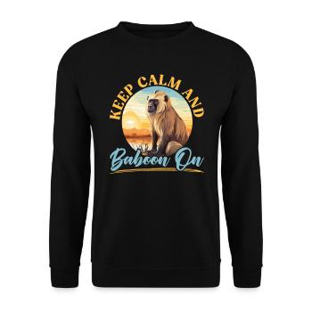 Babouin Singe Amoureux Faune Animalier Gardien de zoo - Sweat-shirt Unisexe - noir - Devant - Alina (178cm) & Michal (187cm)