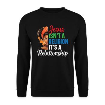 African Christian Afro American Black Christianity - Unisex Sweatshirt - black - Front - Alina (178cm) & Michal (187cm)