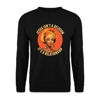 African Christian Afro American Black Christianity - Unisex Sweatshirt - black - Front - Alina (178cm) & Michal (187cm)