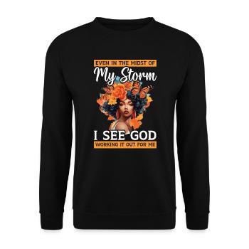 African Christian Afro American Black Christianity - Unisex Sweatshirt - black - Front - Alina (178cm) & Michal (187cm)