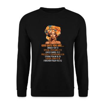 African Christian Afro American Black Christianity - Unisex Sweatshirt - black - Front - Alina (178cm) & Michal (187cm)