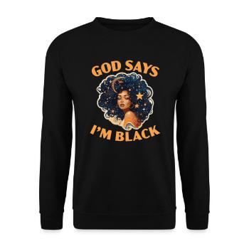 African Christian Afro American Black Christianity - Unisex Sweatshirt - black - Front - Alina (178cm) & Michal (187cm)