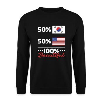 K-Beauty Skincare Oppa Korean Beauty Corée du Sud - Sweat-shirt Unisexe - noir - Devant - Alina (178cm) & Michal (187cm)