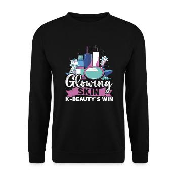 K-Beauty Skincare Oppa Korean Beauty Corée du Sud - Sweat-shirt Unisexe - noir - Devant - Alina (178cm) & Michal (187cm)