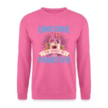 Primitivo Weinliebhaber Weinrebe Glas Alkohol Trinken - Unisex Pullover - Pink - Vorne