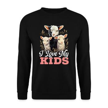 Goat Lover Kid Ranch Wool Farm Animal Farming - Sweat-shirt Unisexe - noir - Devant - Alina (178cm) & Michal (187cm)