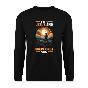 Goat Lover Kid Ranch Wool Farm Animal Farming - Sweat-shirt Unisexe - noir - Devant - Alina (178cm) & Michal (187cm)