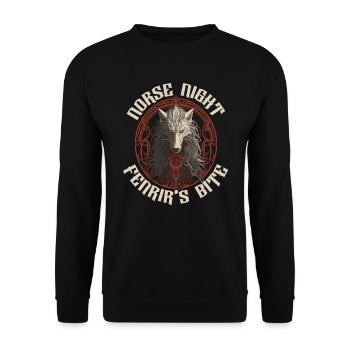 Fenrir Wolf Wikinger Nordische Nordmänner Odins Wolf - Unisex Pullover - Schwarz - Vorne - Alina (178cm) & Michal (187cm)