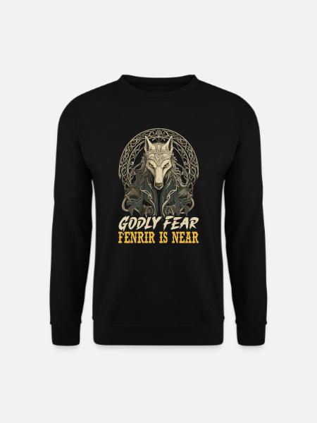 Fenrir Wolf Wikinger Nordische Nordmänner Odins Wolf - Unisex Pullover - Schwarz