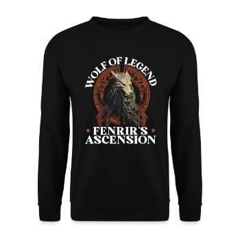 Fenrir Wolf Wikinger Nordisch Nordmänner Odins Wolf - Unisex Pullover - Schwarz - Vorne - Alina (178cm) & Michal (187cm)