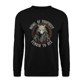 Fenrir Wolf Viking Norse Norsemen Odins Wolf - Unisex Sweatshirt - black - Front - Alina (178cm) & Michal (187cm)