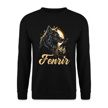Fenrir Wolf Viking Norse Norsemen Odins Wolf - Unisex Sweatshirt - black - Front - Alina (178cm) & Michal (187cm)