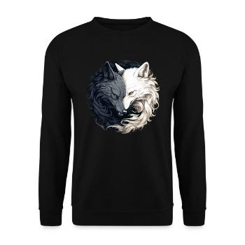 Fenrir Loup Viking Nordique Norsemen Odins Loup - Sweat-shirt Unisexe - noir - Devant - Alina (178cm) & Michal (187cm)