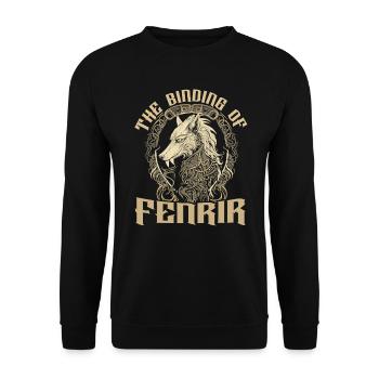 Fenrir Wolf Wikinger Nordische Nordmänner Odins Wolf - Unisex Pullover - Schwarz - Vorne - Alina (178cm) & Michal (187cm)