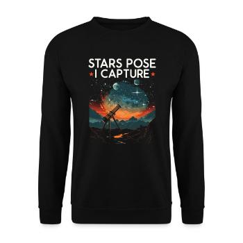 Astrofotografie Kamera Astronomische Astronomie - Unisex Pullover - Schwarz - Vorne - Alina (178cm) & Michal (187cm)
