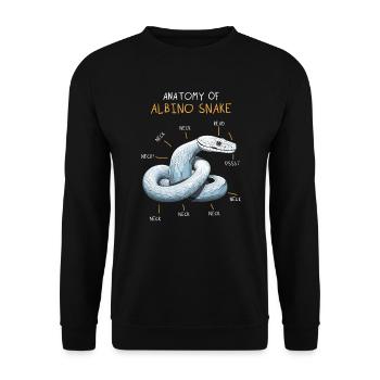 Boule Albino Phyton Serpent venimeux Serpent albinos - Sweat-shirt Unisexe - noir - Devant - Alina (178cm) & Michal (187cm)
