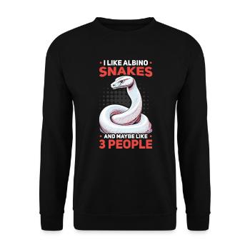 Boule albinos Phyton Serpent venimeux Serpent albinos - Sweat-shirt Unisexe - noir - Devant - Alina (178cm) & Michal (187cm)