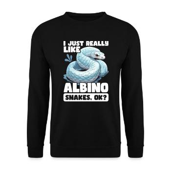 Boule albinos Phyton Serpent venimeux Serpent albinos - Sweat-shirt Unisexe - noir - Devant - Alina (178cm) & Michal (187cm)