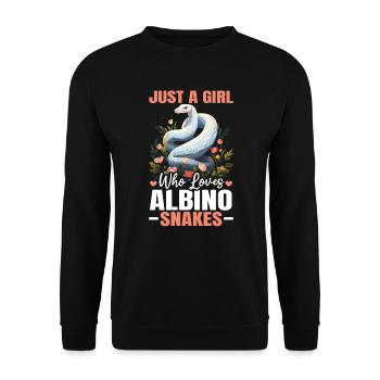 Boule albinos Phyton Serpent venimeux Serpent albinos - Sweat-shirt Unisexe - noir - Devant - Alina (178cm) & Michal (187cm)