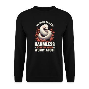 Boule albinos Phyton Serpent venimeux Serpent albinos - Sweat-shirt Unisexe - noir - Devant - Alina (178cm) & Michal (187cm)