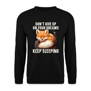 Schlafende Fuchs Schlafmütze Nickerchen Schlaf Fuchs Liebhaber - Unisex Pullover - Schwarz - Vorne - Alina (178cm) & Michal (187cm)