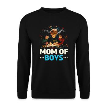Junge Mama Beste Mama aller Zeiten Mutterschaft Muttertag - Unisex Pullover - Schwarz - Vorne - Alina (178cm) & Michal (187cm)