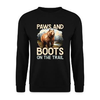 Bear Hiking Mountain Climbing Hiker Bear Lover - Unisex Sweatshirt - black - Front - Alina (178cm) & Michal (187cm)