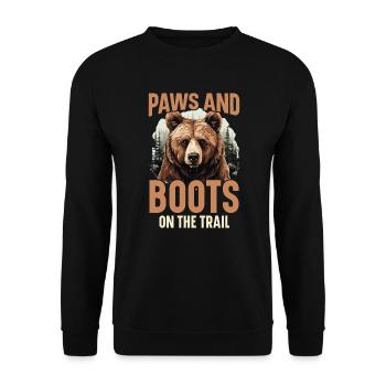 Bear Hiking Mountain Climbing Hiker Bear Lover - Unisex Sweatshirt - black - Front - Alina (178cm) & Michal (187cm)