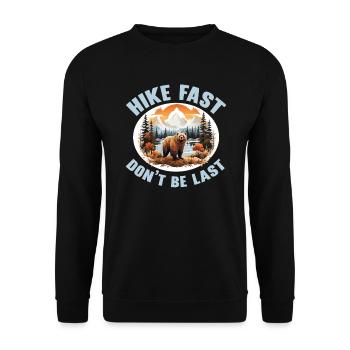 Bear Hiking Mountain Climbing Hiker Bear Lover - Unisex Sweatshirt - black - Front - Alina (178cm) & Michal (187cm)