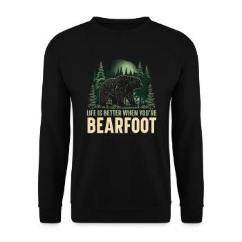 Bear Hiking Mountain Climbing Hiker Bear Lover - Unisex Sweatshirt - black - Front - Alina (178cm) & Michal (187cm)