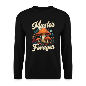 Mushroom Foraging Mycology Fungi Morel Hunting - Unisex Sweatshirt - black - Front - Alina (178cm) & Michal (187cm)
