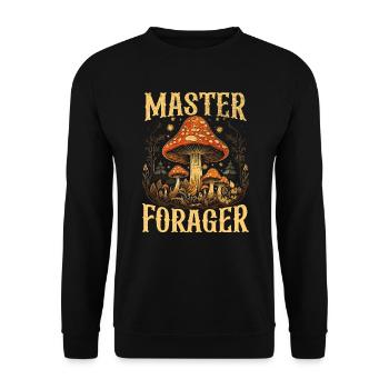 Mushroom Foraging Mycology Fungi Morel Hunting - Unisex Sweatshirt - black - Front - Alina (178cm) & Michal (187cm)