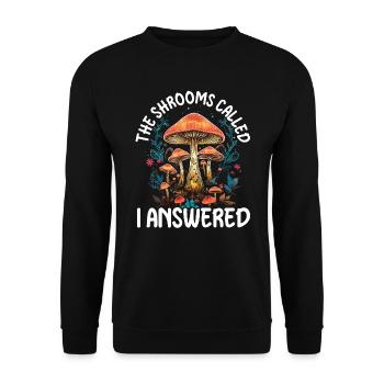 Mushroom Foraging Mycology Fungi Morel Hunting - Unisex Sweatshirt - black - Front - Alina (178cm) & Michal (187cm)
