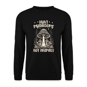 Pilzsuche Mykologie Pilze Morcheljagd - Unisex Pullover - Schwarz - Vorne - Alina (178cm) & Michal (187cm)