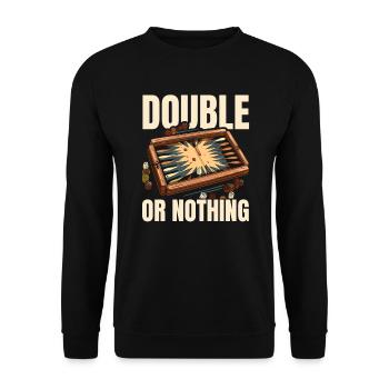 Backgammon Player Strategy Board Game Dice Game - Unisex Sweatshirt - black - Front - Alina (178cm) & Michal (187cm)