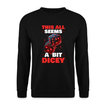 Backgammon Spieler Strategie Brettspiel Würfelspiel - Unisex Pullover - Schwarz - Vorne - Alina (178cm) & Michal (187cm)