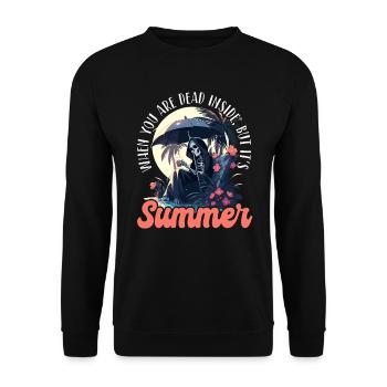 Dead Inside Sarcastic Gothic Skeleton Halloween - Unisex Sweatshirt - black - Front - Alina (178cm) & Michal (187cm)