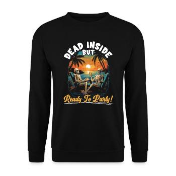 Dead Inside Sarcastic Gothic Skeleton Halloween - Unisex Sweatshirt - black - Front - Alina (178cm) & Michal (187cm)