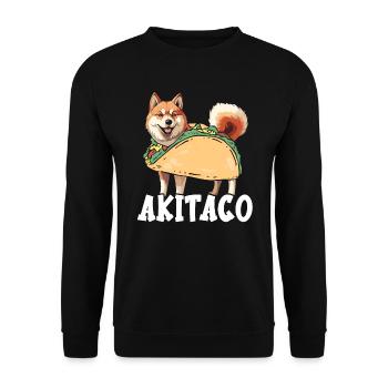 Akita Dog Lover Japanese Pup Breed Pet Puppy Taco - Unisex Sweatshirt - black - Front - Alina (178cm) & Michal (187cm)