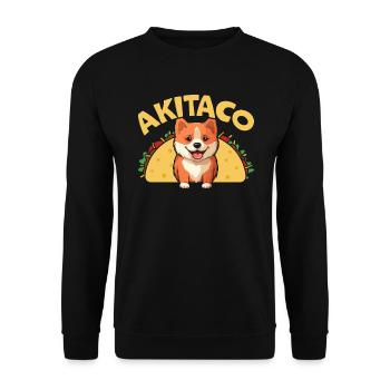 Akita Dog Lover Japanese Pup Breed Pet Puppy Taco - Unisex Sweatshirt - black - Front - Alina (178cm) & Michal (187cm)