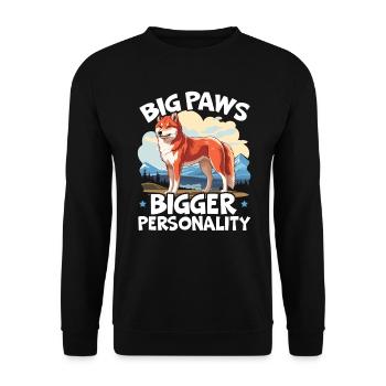 Akita Dog Lover Japanese Pup Breed Pet Owner Puppy - Unisex Sweatshirt - black - Front - Alina (178cm) & Michal (187cm)